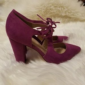 Fuschia Laced Pin Up Heels
